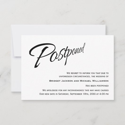 Moderne Hochzeitsankündigung - Zurückgestellt - Ne Save The Date (Vorderseite)