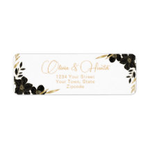 Moderne Hochzeitsansprache Weiß und Gold Floral