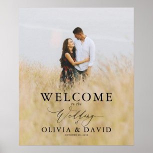 Moderne Hochzeitsbegrüßungsfotos mit editierbaren  Poster