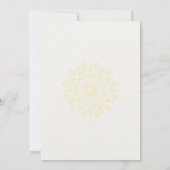 Moderne Hochzeitsbeige, gelbe Blumen Einladung (Rückseite)