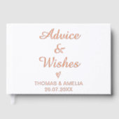 Moderne Hochzeitsberatung und Wünsche für den Brau Gästebuch (Vorderseite)