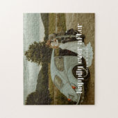 Moderne Hochzeitsbühne Foto Individuelle Name Jigs Puzzle (Vertikal)