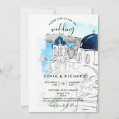 Moderne Hochzeitsdestination Grieche Insel Skiatho Einladung (Vorderseite)