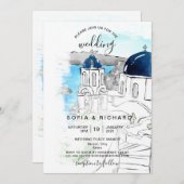 Moderne Hochzeitsdestination Grieche Insel Skiatho Einladung (Vorne/Hinten)