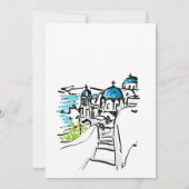 Moderne Hochzeitsdestination Grieche Insel Skiatho Einladung (Rückseite)