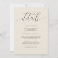 Moderne Hochzeitsdetails, blau umrandete Navy Card