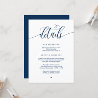 Moderne Hochzeitsdetails, blau umrandete Navy Card