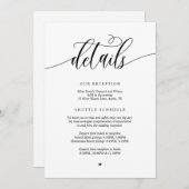 Moderne Hochzeitsdetails, blau umrandete Navy Card Einladung (Vorne/Hinten)