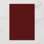 Moderne Hochzeitsdetails im Maron-Stil QR-Code Begleitkarte (Rückseite)
