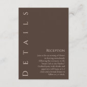 Moderne Hochzeitsdetails - Land braun Begleitkarte (Vorderseite)