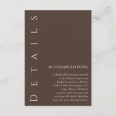 Moderne Hochzeitsdetails - Land braun Begleitkarte (Rückseite)