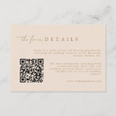 Moderne Hochzeitsdetails QR-Code-Beilagekarte Begleitkarte (Vorderseite)