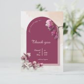 Moderne Hochzeitseinladung Dankeskarte (Stehend Vorderseite)