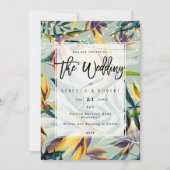 moderne Hochzeitseinladung des tropischen Einladung (Vorderseite)