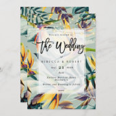 moderne Hochzeitseinladung des tropischen Einladung (Vorne/Hinten)