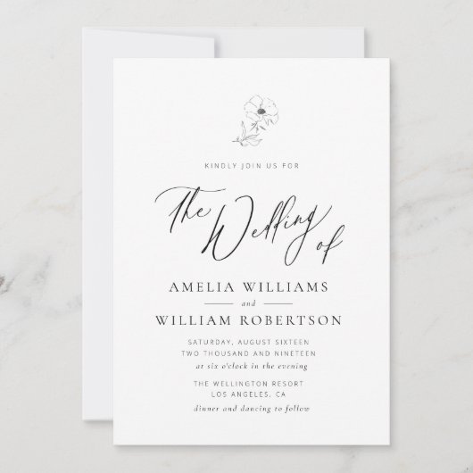 Moderne Hochzeitseinladung Einladung (Vorderseite)