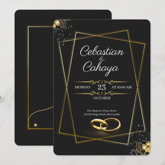 Moderne Hochzeitseinladung Einladung (Vorne/Hinten)