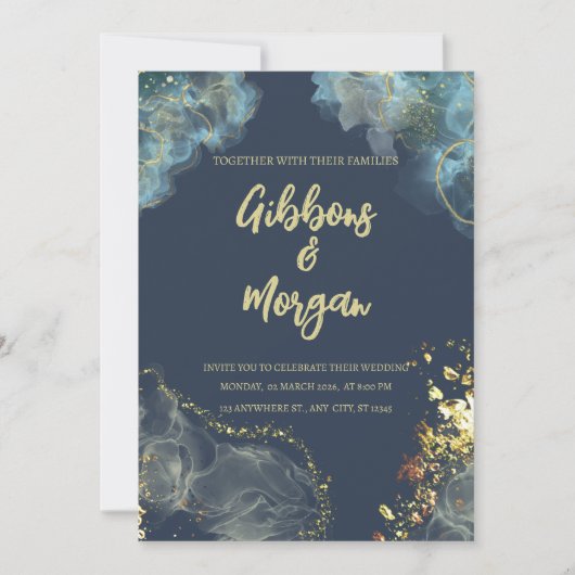 Moderne Hochzeitseinladung Einladung (Vorderseite)
