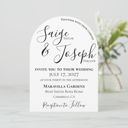 Moderne Hochzeitseinladung Einladung (Stehend Vorderseite)