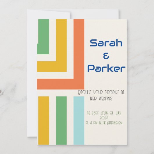 Moderne Hochzeitseinladung Einladung (Vorderseite)