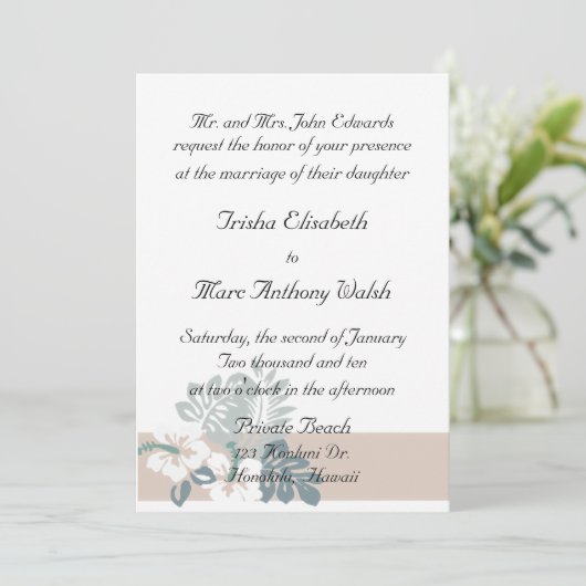 Moderne Hochzeitseinladung Einladung (Stehend Vorderseite)