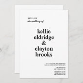 Moderne Hochzeitseinladung Einladung (Vorne/Hinten)