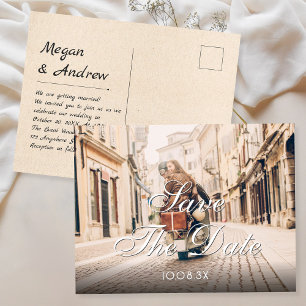 Moderne Hochzeitseinladung für Vintages Foto Postkarte