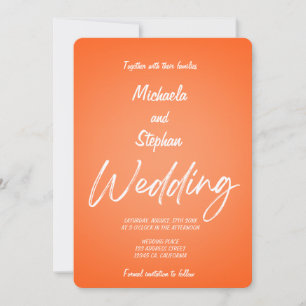 Moderne Hochzeitseinladung im rosafarbenen und ora Einladung