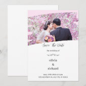 Moderne Hochzeitseinladung in Rosa Einladung (Vorne/Hinten)