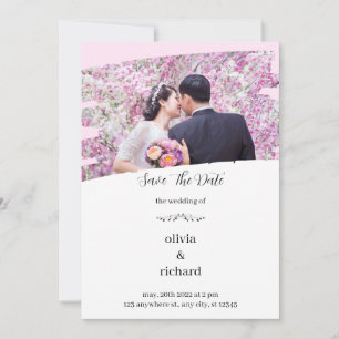 Moderne Hochzeitseinladung in Rosa Einladung