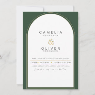 Moderne Hochzeitseinladung Juniper Green Einladung
