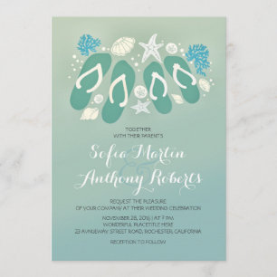 moderne Hochzeitseinladung mit Flip Flops Einladung