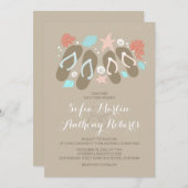 moderne Hochzeitseinladung mit Flip Flops Einladung (Vorne/Hinten)