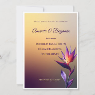 Moderne Hochzeitseinladung mit Paradiesvogel bei S Einladung