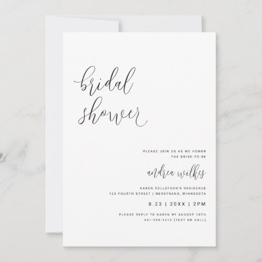Moderne Hochzeitseinladung mit QR-Code Einladung (Vorderseite)