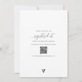 Moderne Hochzeitseinladung mit QR-Code Einladung (Rückseite)