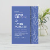 Moderne Hochzeitseinladung mit schwalbenem Muster Einladung (Stehend Vorderseite)