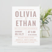 Moderne Hochzeitseinladung mit Typografie (Stehend Vorderseite)