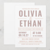 Moderne Hochzeitseinladung mit Typografie (Vorne/Hinten)