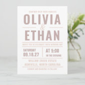 Moderne Hochzeitseinladung mit Typografie (Stehend Vorderseite)