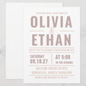 Moderne Hochzeitseinladung mit Typografie (Vorne/Hinten)