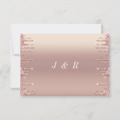 Moderne Hochzeitseinladung Rose Roush Glitzer Trop (Rückseite)