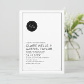 Moderne Hochzeitseinladung Schwarz-Weiß Einladung (Stehend Vorderseite)