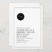Moderne Hochzeitseinladung Schwarz-Weiß Einladung (Vorne/Hinten)
