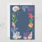 Moderne Hochzeitseinladung unter dem Meer Einladung (Rückseite)