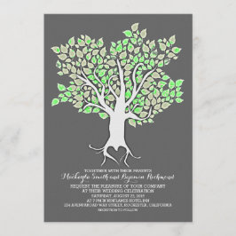 Moderne Hochzeitseinladungen in einem kleinen Baum Einladung