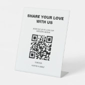Moderne Hochzeitseinladungen mit QR-Code Sockelschild (Vorderseite)