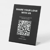 Moderne Hochzeitseinladungen mit QR-Code  Sockelschild (Vorderseite)