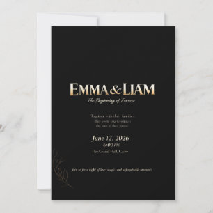 Moderne Hochzeitseinladungskarte – Eleganter Minim Einladung