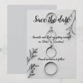 Moderne Hochzeitseinladungskarte zur Vorankündigun Einladung (Vorne/Hinten)